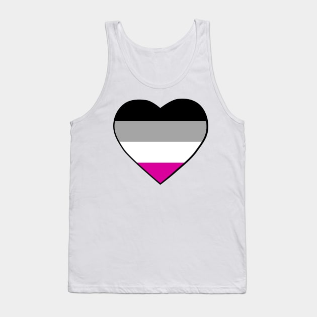 Pride Flag Heart Asexual Tank Top by VanumChan